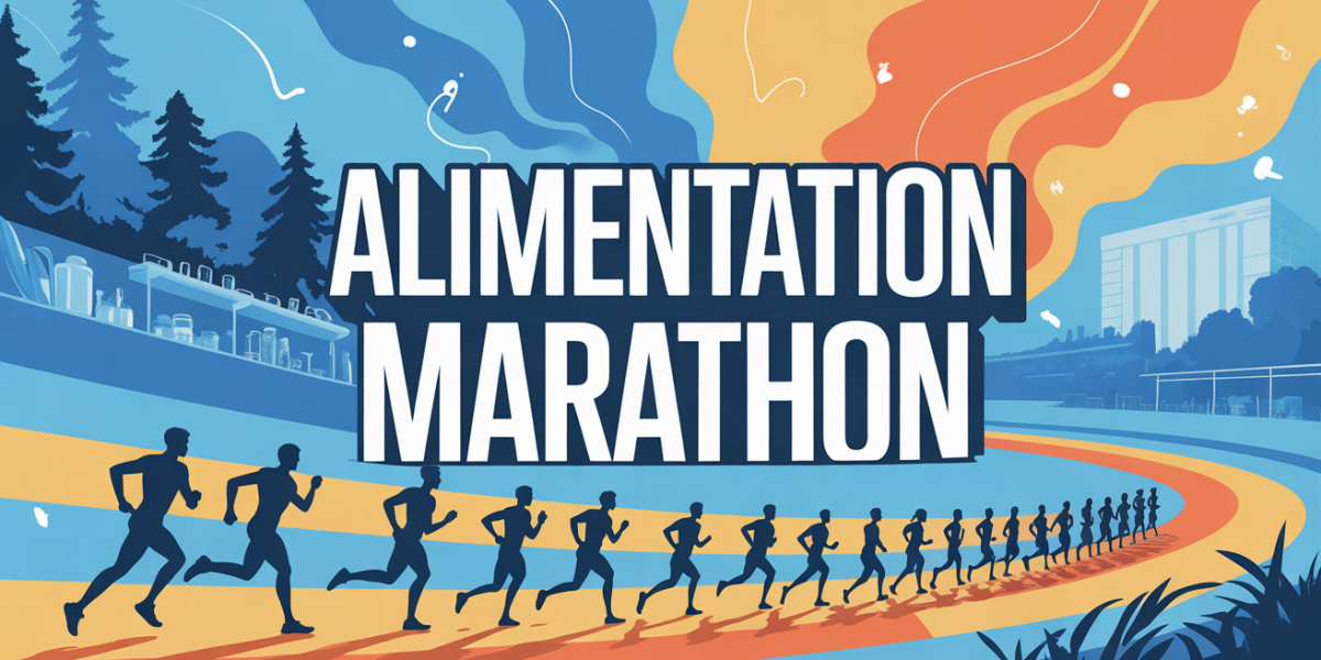 Image alimentation pour un marathon silhouettes coureurs repas équilibré