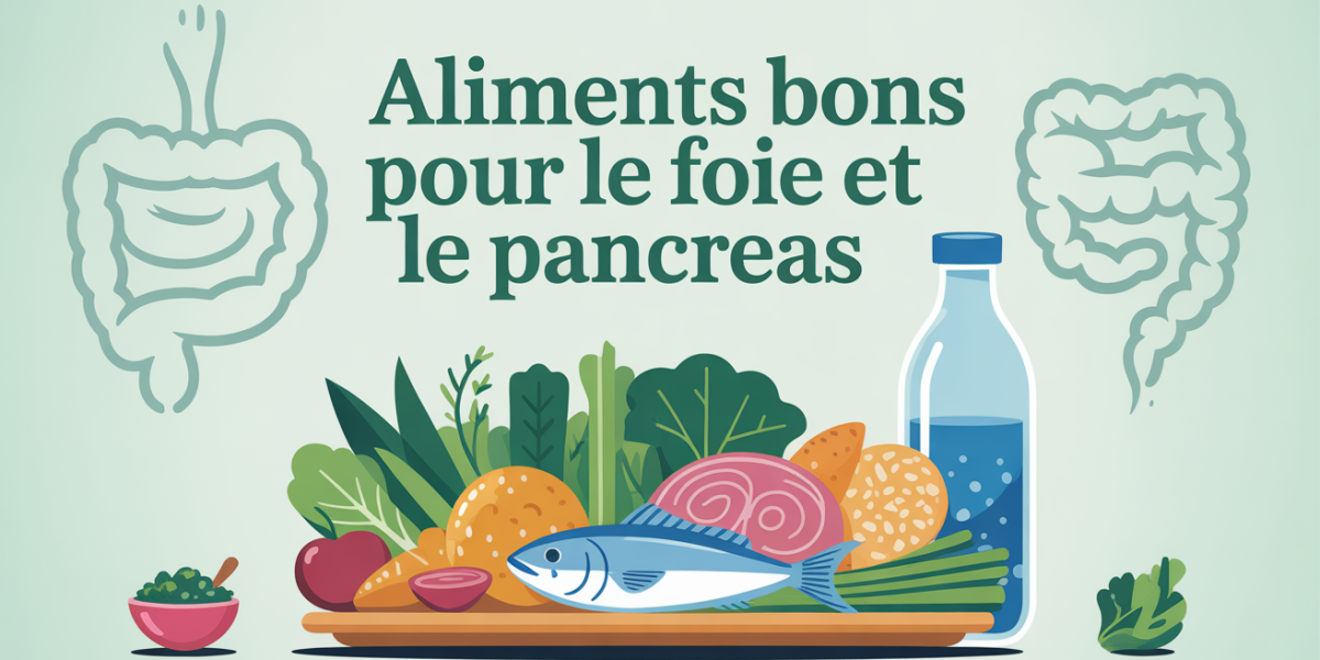 aliments bons pour le foie et le pancreas, illustration plateau santé