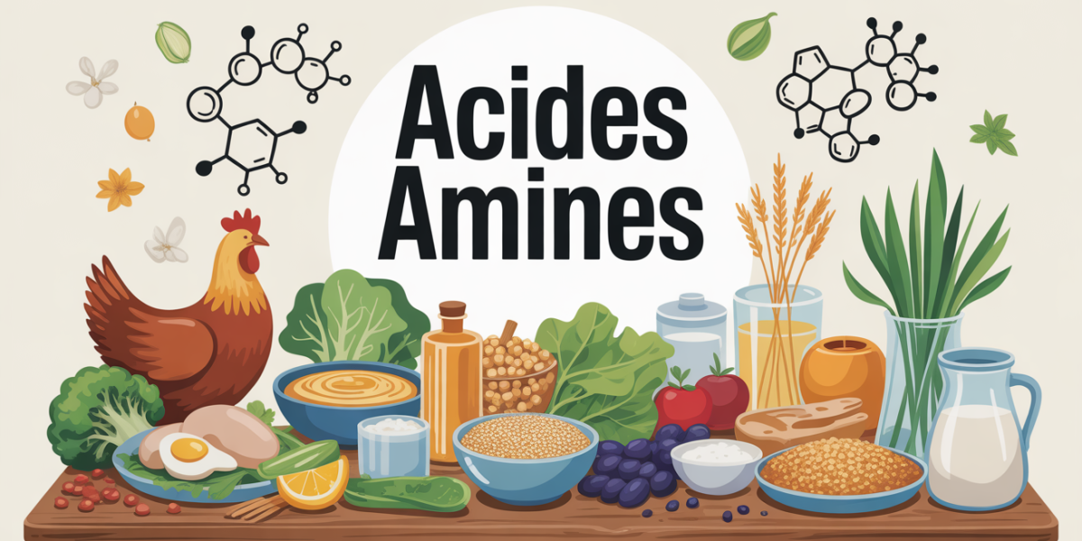 table stylisee aliments acides amines