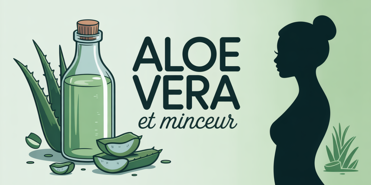 aloe vera maigrir bouteille jus feuilles silhouette plat