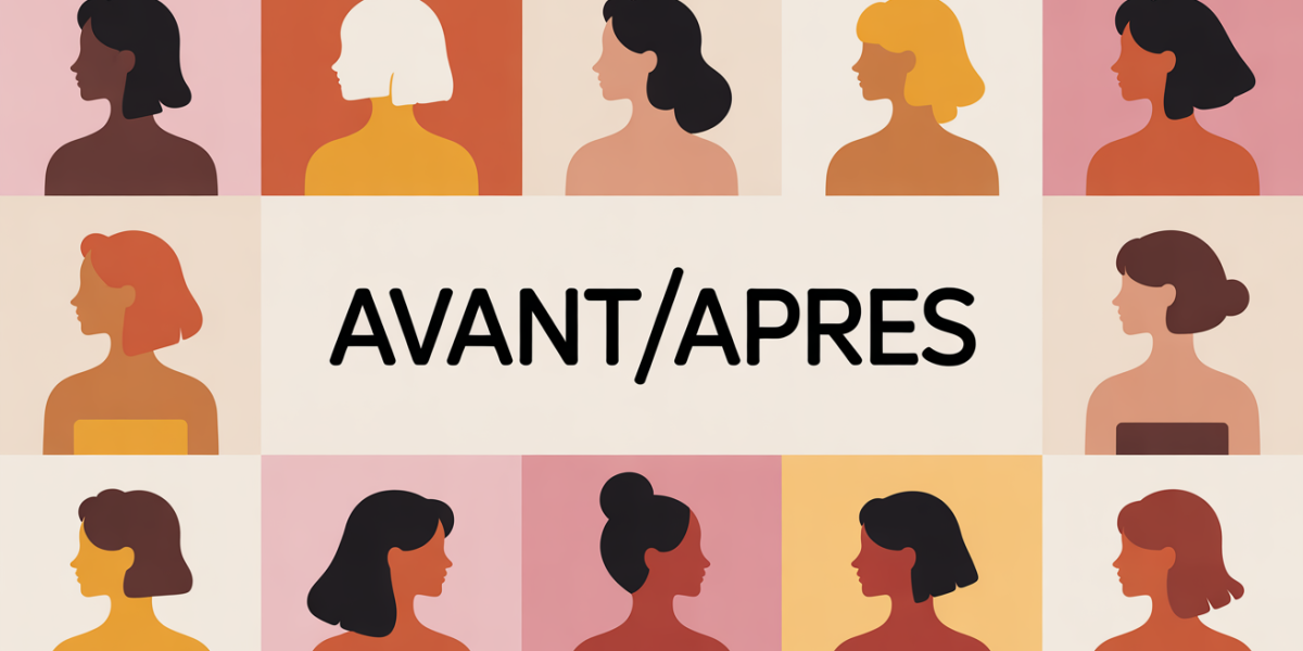 illustration avant apres silhouettes femmes entraide