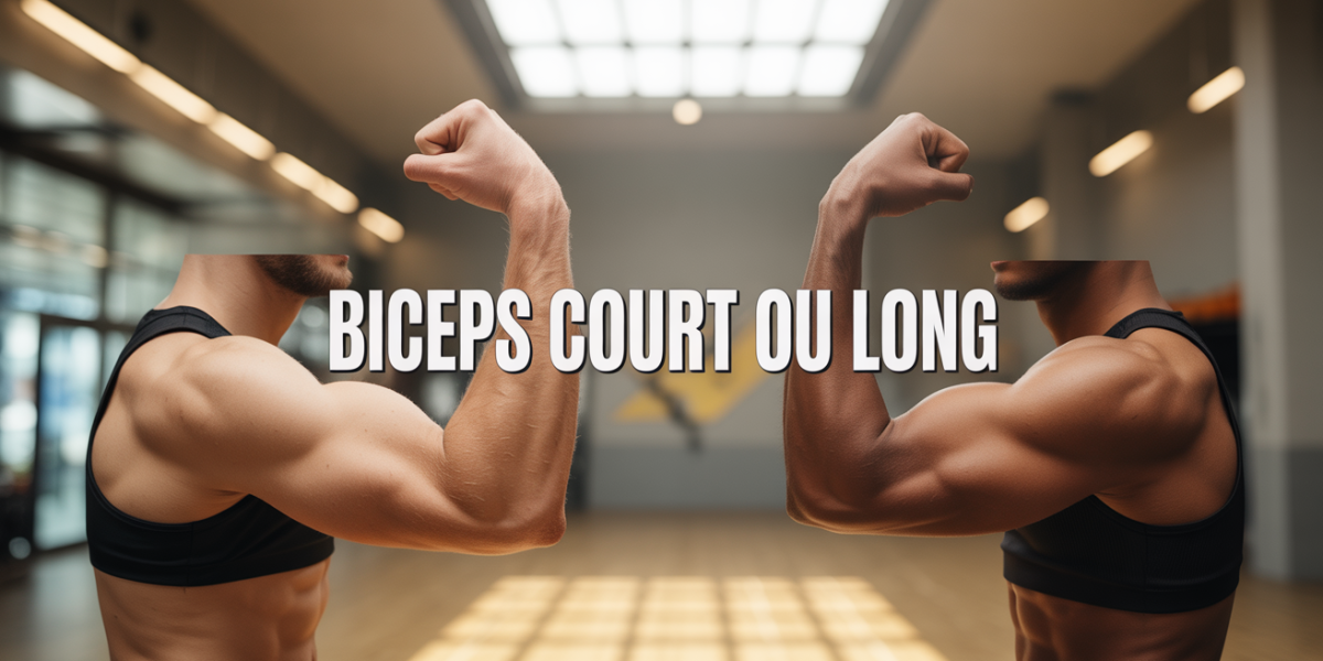 Deux bras musclés biceps court biceps long salle de sport