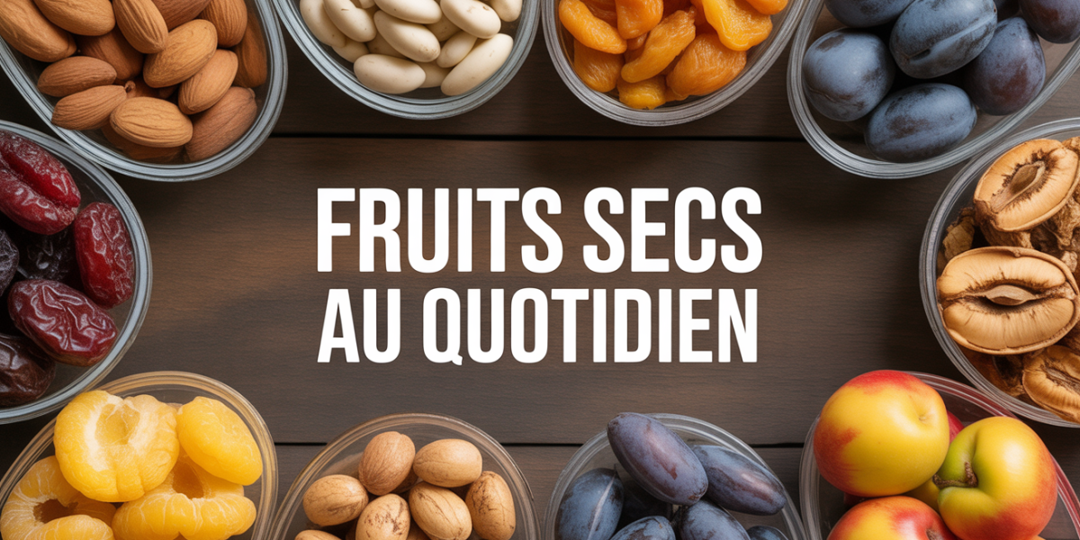 fruits secs en vrac sur table bois