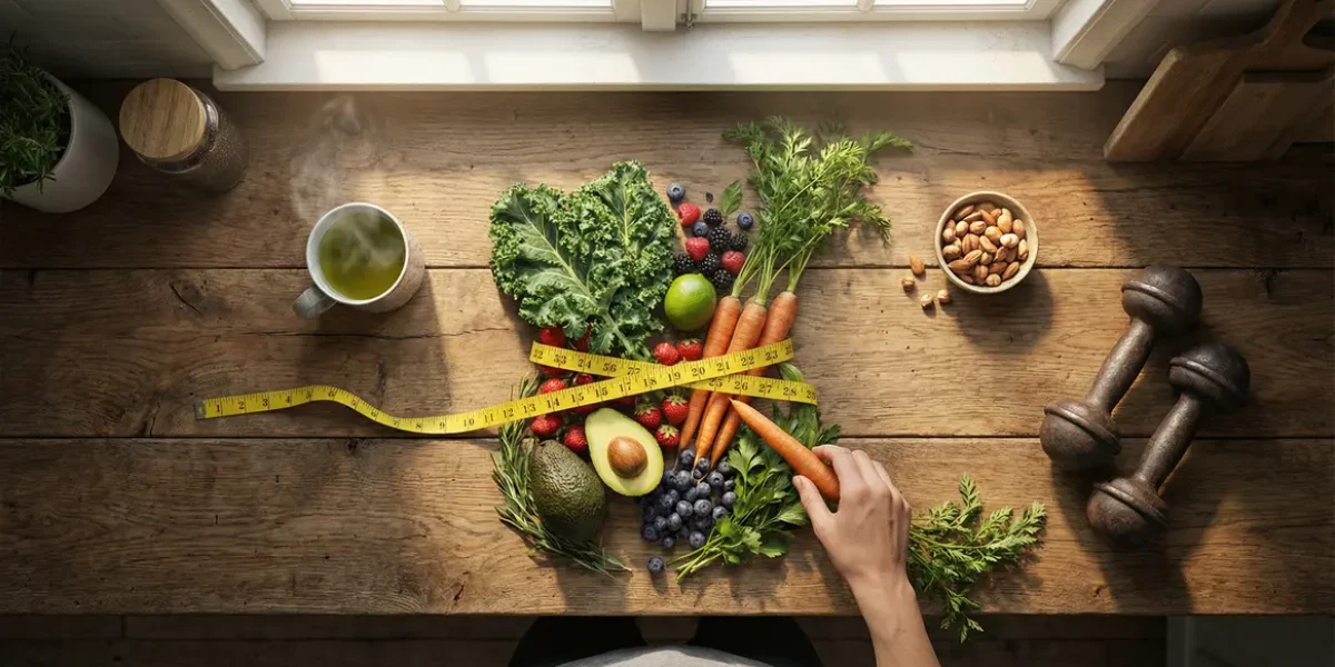 Vue dessus brûleurs de graisse naturels sport et abdomen
