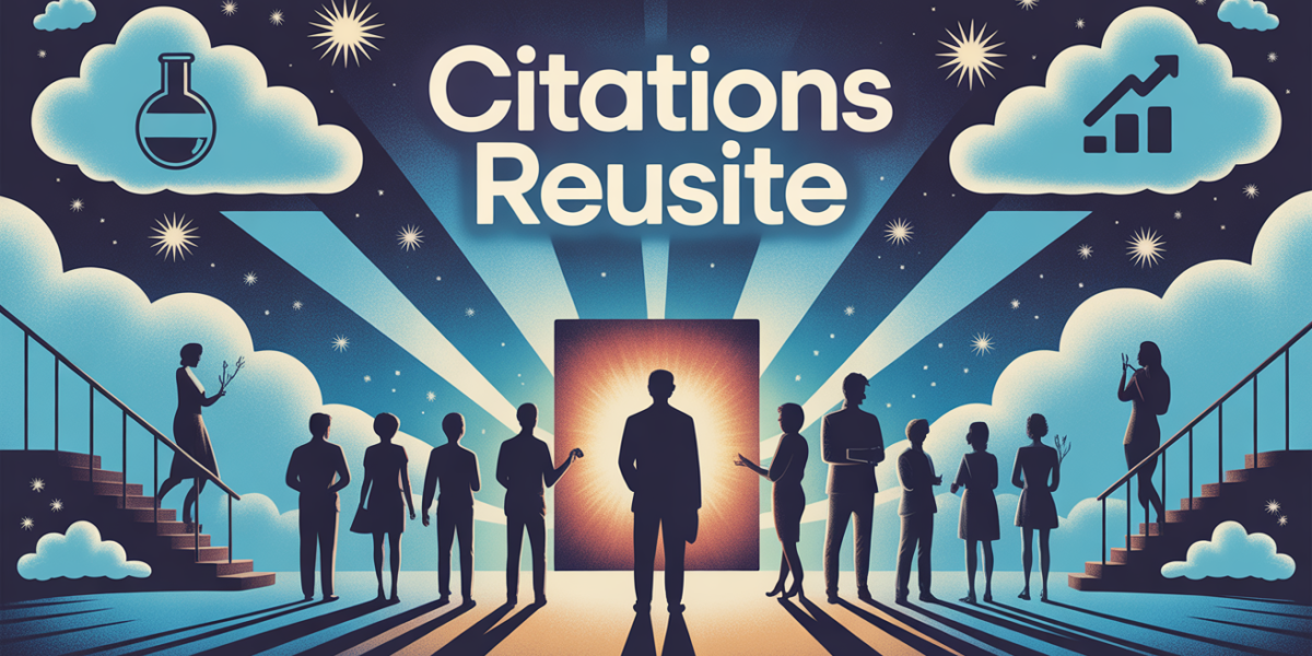Illustration citation sur la réussite avec personnes diverses