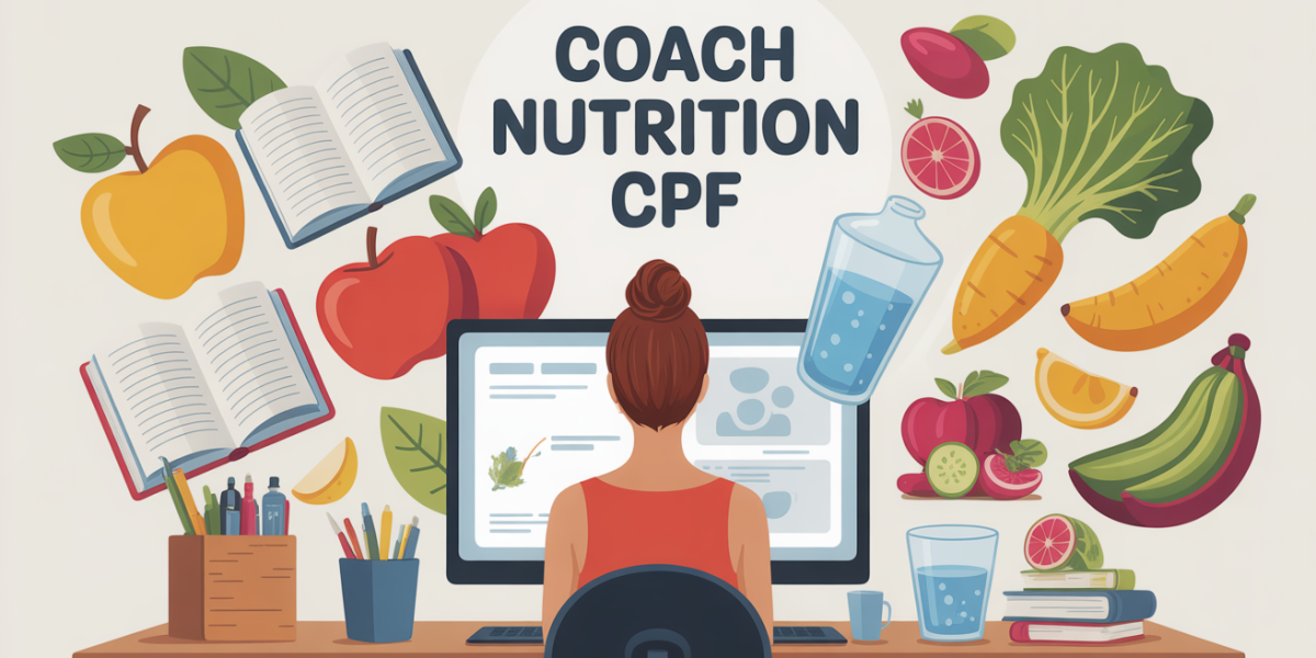 illustration coach en nutrition formation environnement bureau CPF
