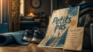 Comment se motiver à faire du sport : chaussures et tapis de yoga, petits pas