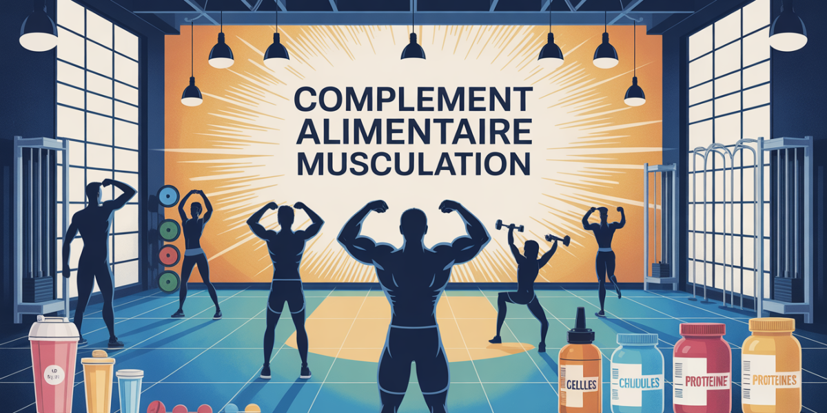 complement alimentaire pour musculation illustration salle moderne