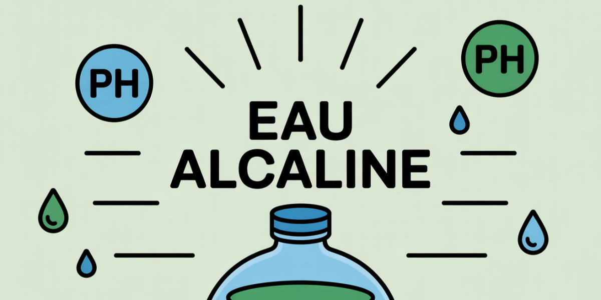 bouteille eau alcaline grande surface stylisee