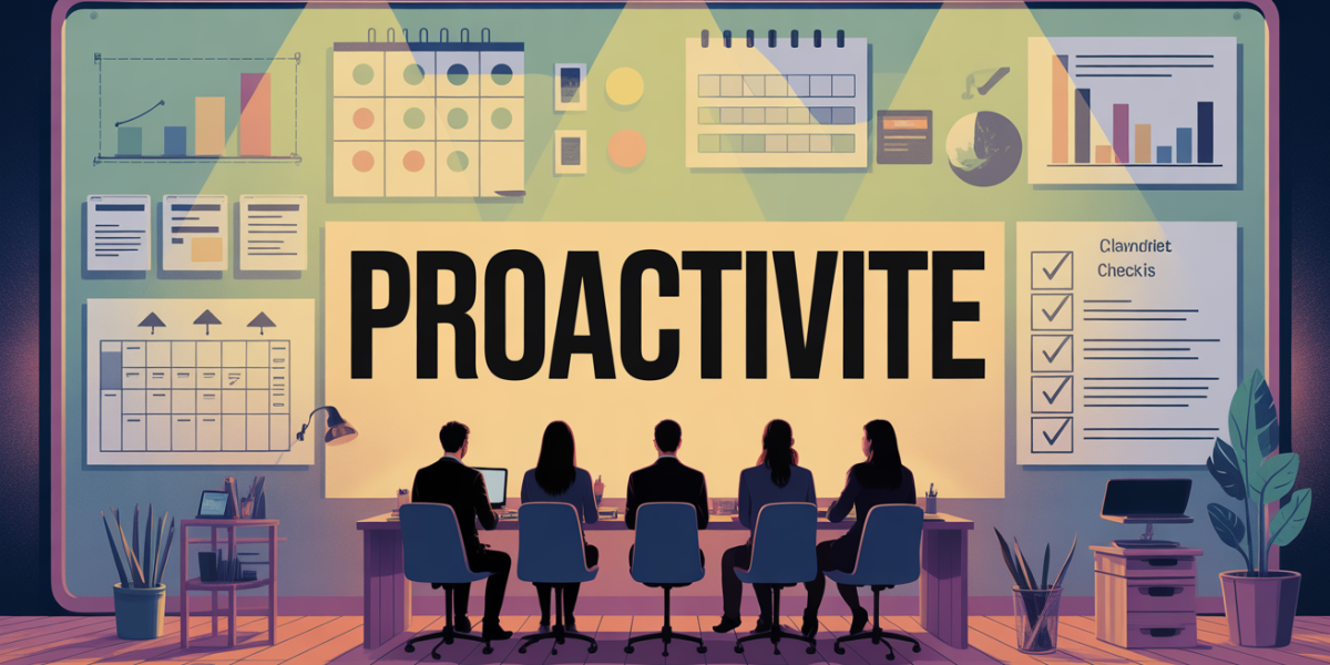 illustration etre proactif en bureau