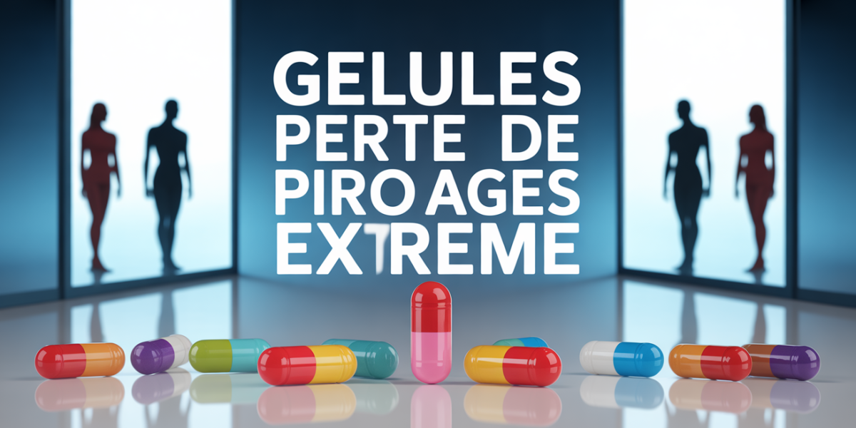 illustration gelules perte de poids extreme avec balance