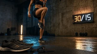 HIIT perte de poids : tapis, athlète en effort, récupération essentielle