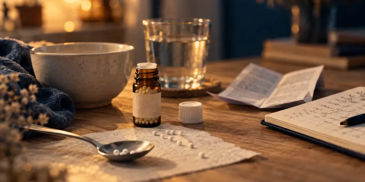 Homéopathie perte de poids rapide : granules et verre d’eau