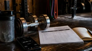 Hypertrophie musculaire : haltères, séries et répétitions sur banc de musculation