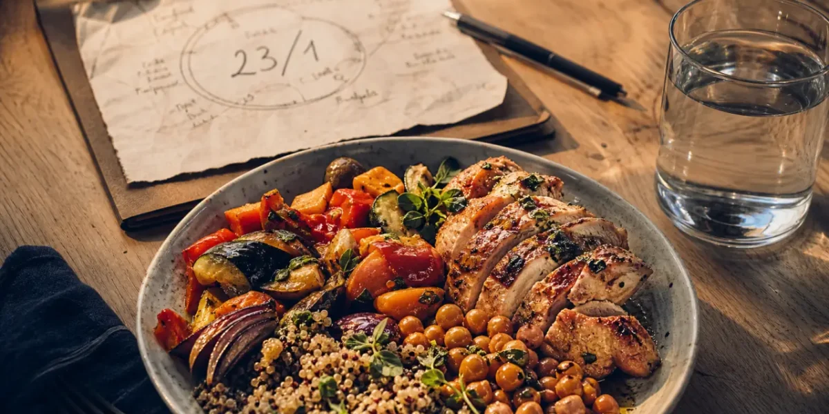 Jeune OMAD : 1 repas par jour, eau et assiette