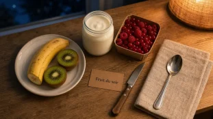 Manger des fruits le soir avant de se coucher : banane et kiwi
