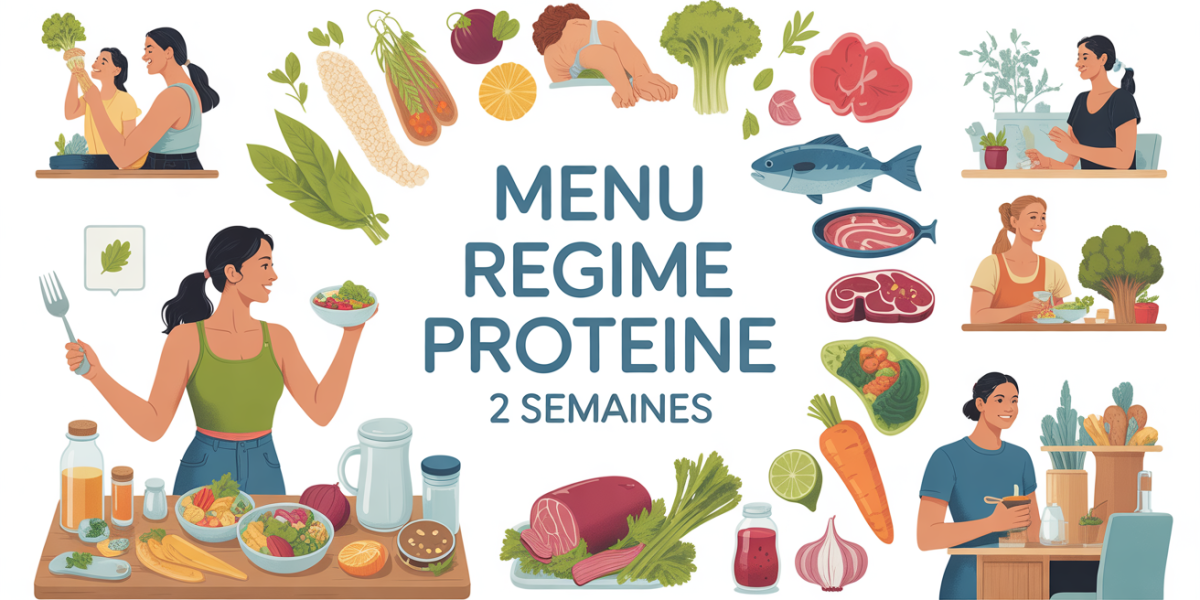 Femme active menu regime proteine 2 semaines