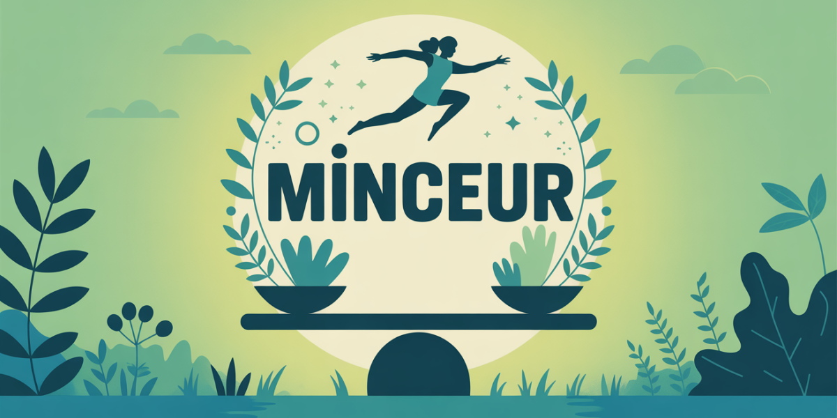 illustration minceur balance silhouette plantes