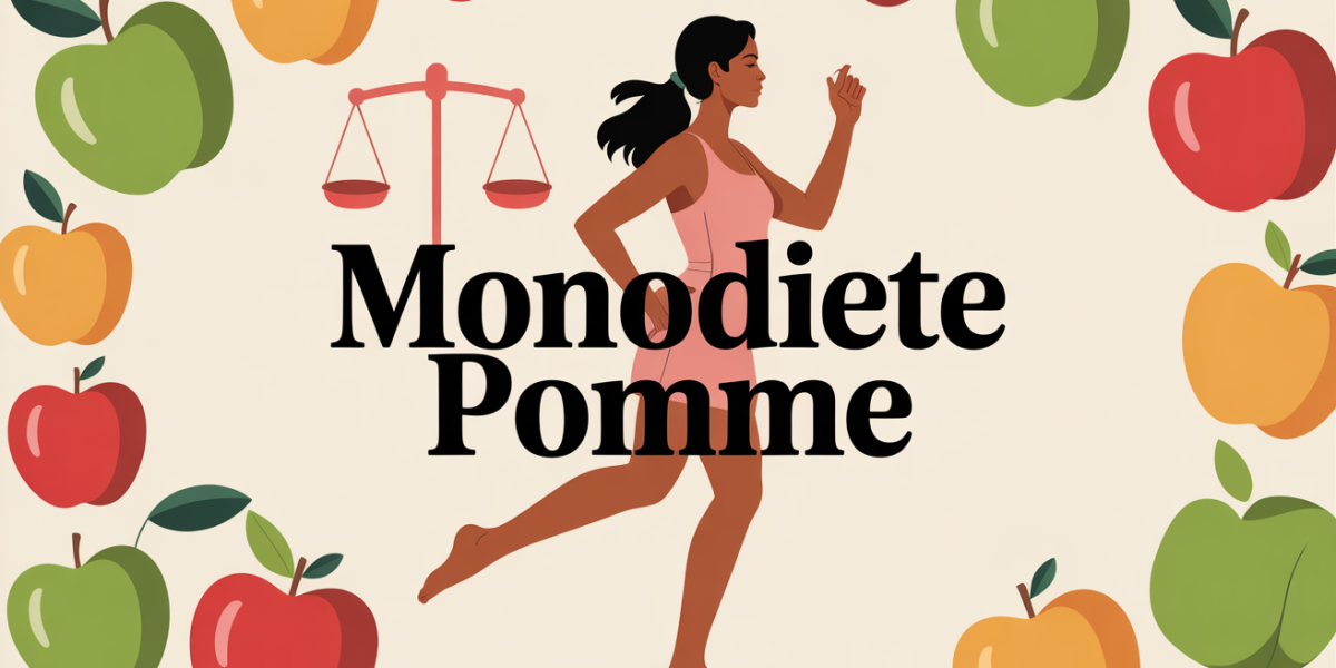 monodiète pomme cercle de pommes et silhouette femme