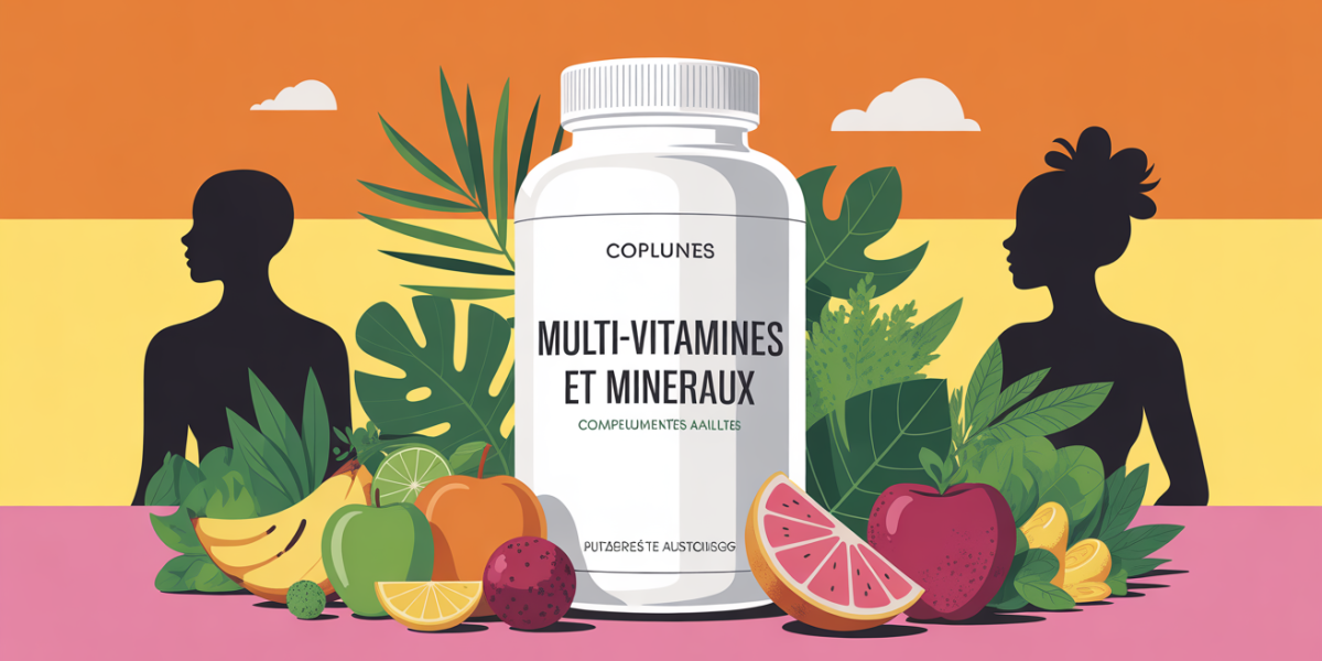 boite multi vitamines et mineraux avec plantes