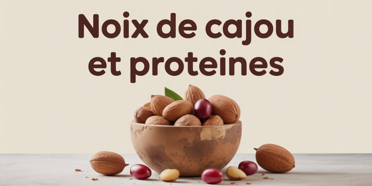 Bol de noix de cajou et texte proteines