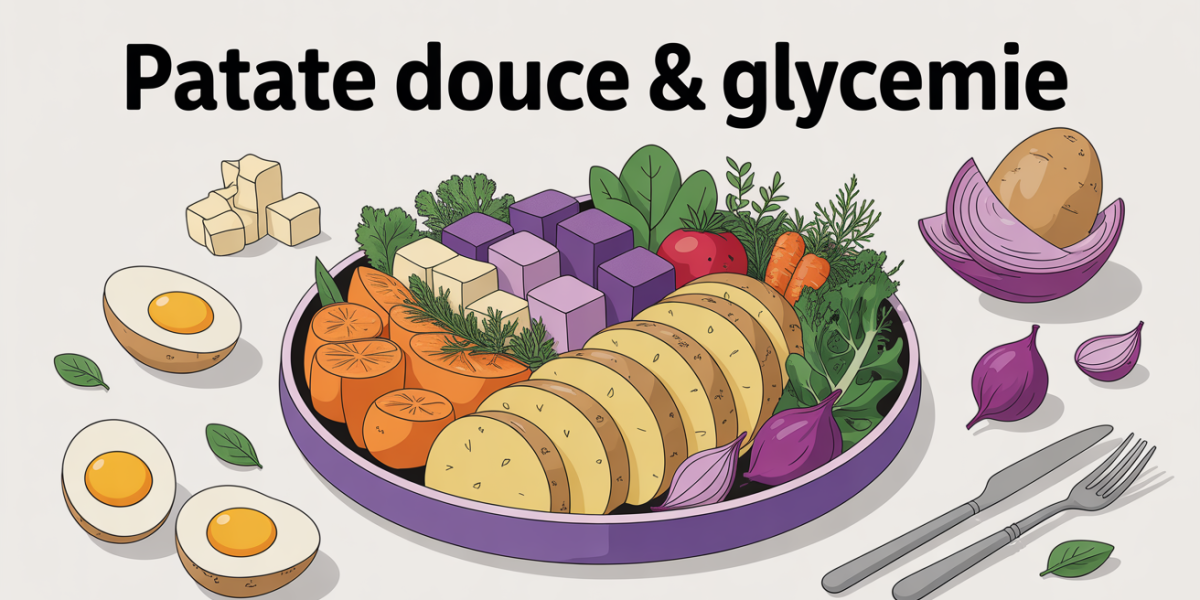 assiette colorée patate douce vapeur glycemie