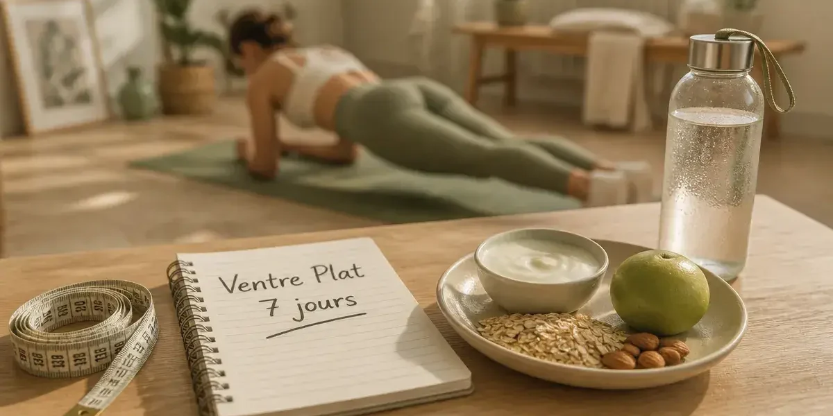 Perdre du ventre en 1 semaine : mètre ruban et assiette fitness