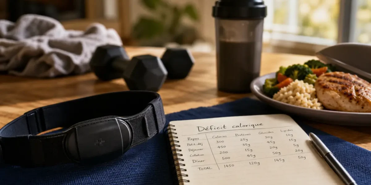 Perdre du ventre et hanche : déficit calorique, ceinture de sport et assiette
