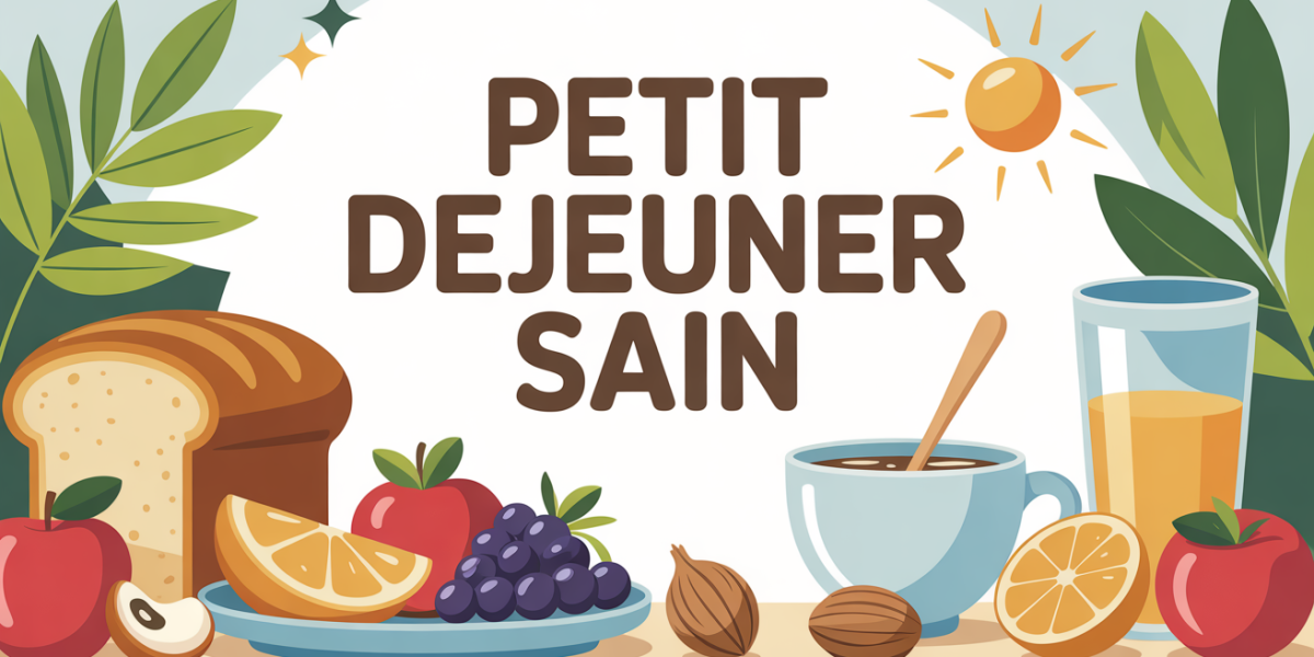 Petit dejeuner sain pain complet fruits noix boisson chaude