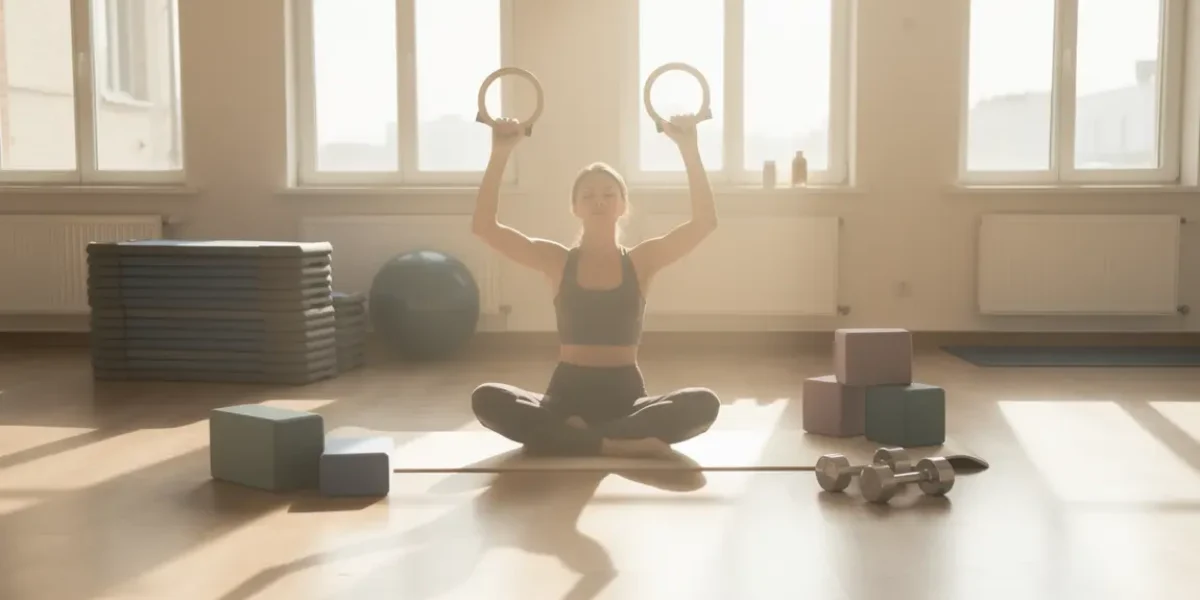 Exercice Pilates anneau sur tapis