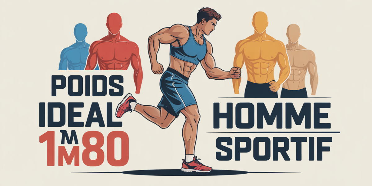 poids ideal homme 1m80 sportif balance silhouettes