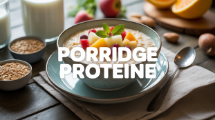 Bol de porridge proteiné garniture fruits