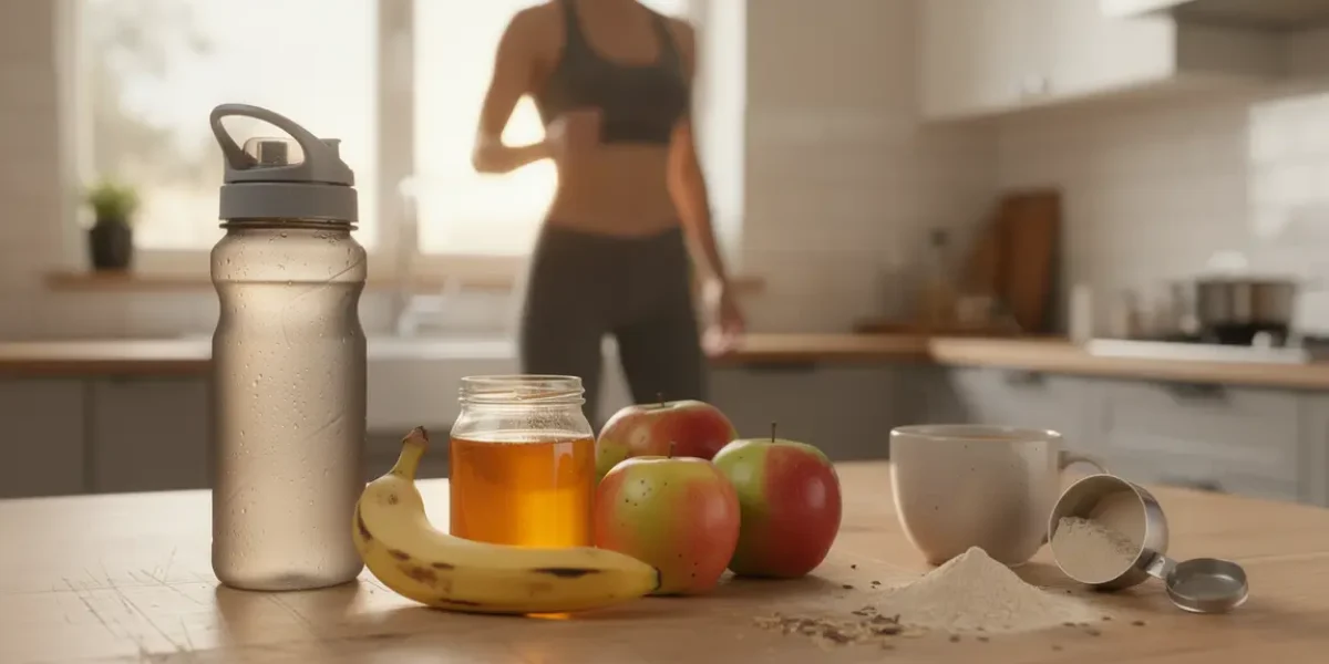 preworkout maison naturel avec gourde fruits cafe proteine