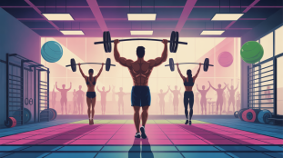 prise de masse musculaire salle musculation silhouettes haltères