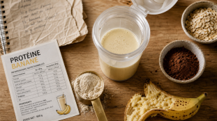 Protéine banane en poudre, whey ou végétale