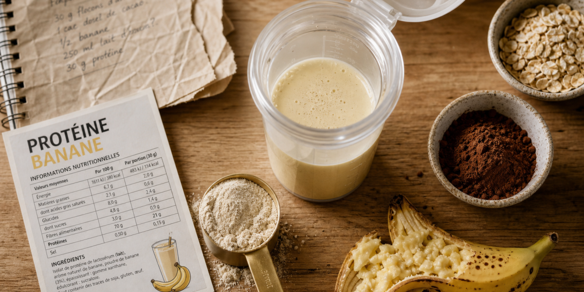 Protéine banane en poudre, whey ou végétale