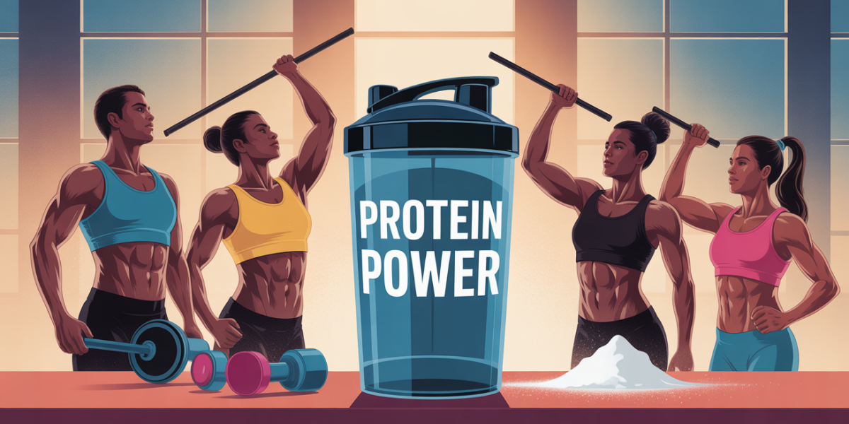 protien power musculation silhouettes sportives