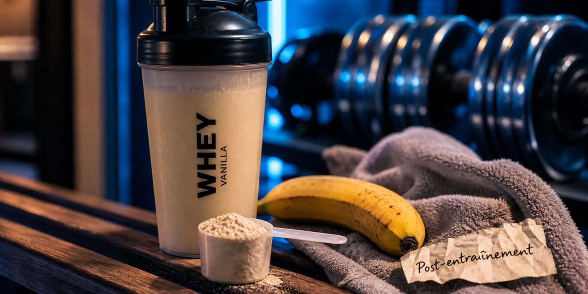 Quand prendre de la whey : shaker post-entraînement, salle de sport