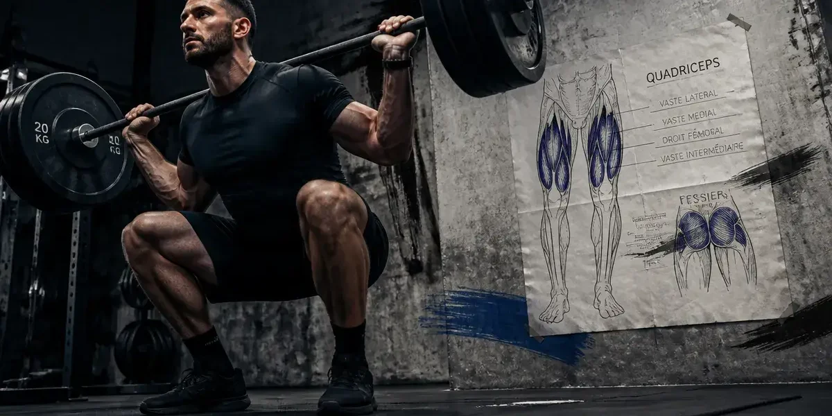 Quel muscle travaille les squat : quadriceps et fessiers en action