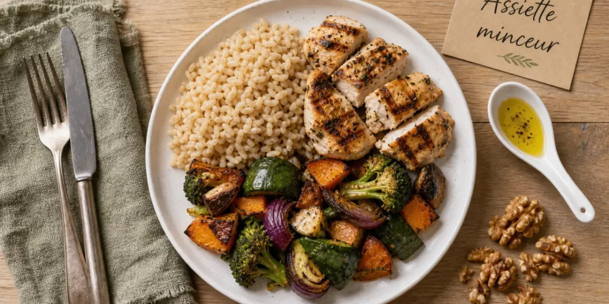 Quoi manger pour maigrir : assiette minceur protéines, fibres et portions