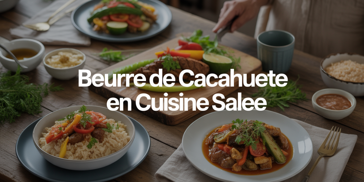 grande table plats variés recettes salees avec beurre de cacahuetes