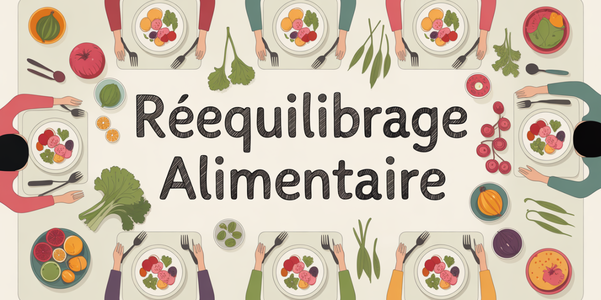 Table familiale repas equilibré reequilibrage alimentaire