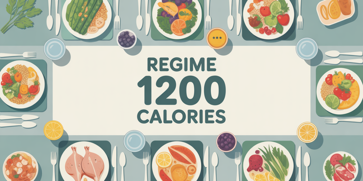 Table cuisine avec plats equilibres regime 1200 calories