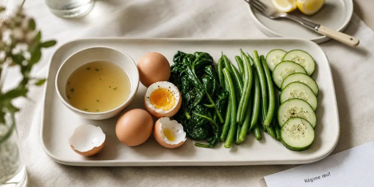 Regime oeuf menu : plateau d’œufs et légumes pour 3 jours types