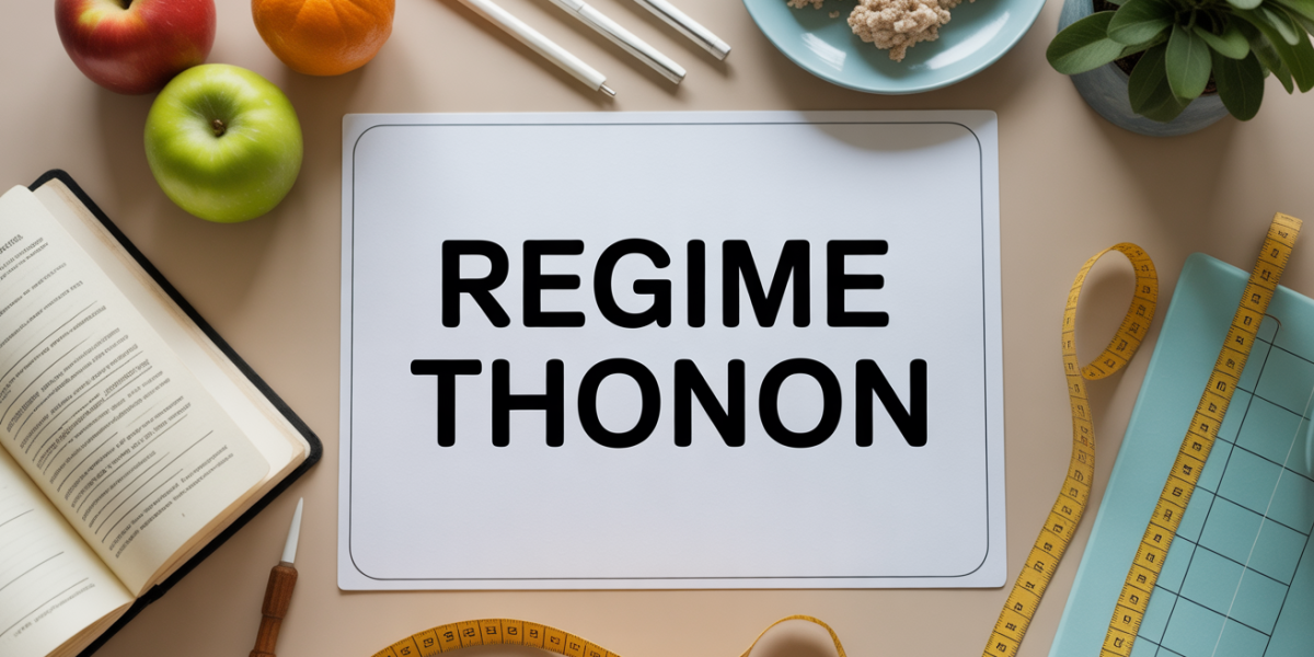 regime thonon guide imprime sur bureau avec fruits