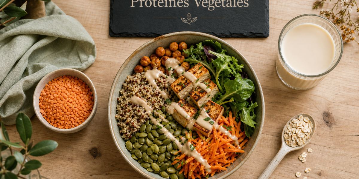 Sources de proteines vegetales : associations pois chiches, tofu et quinoa, anti-carences