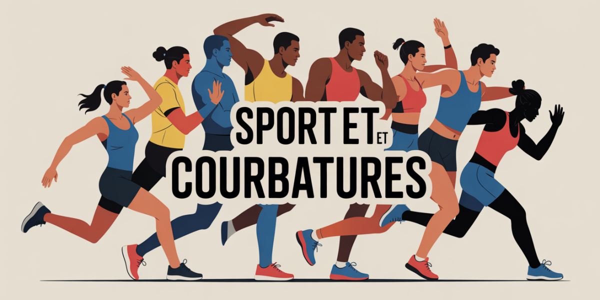 Silhouettes sportives sur fond épuré sport et courbatures