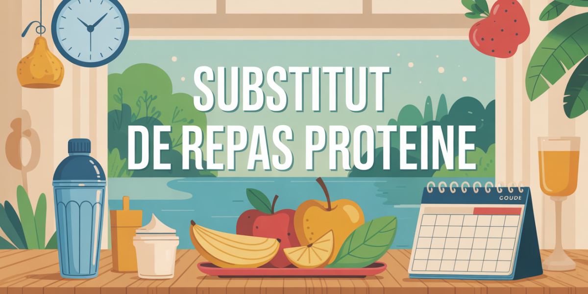 illustration substitut de repas protéiné objets quotidiens