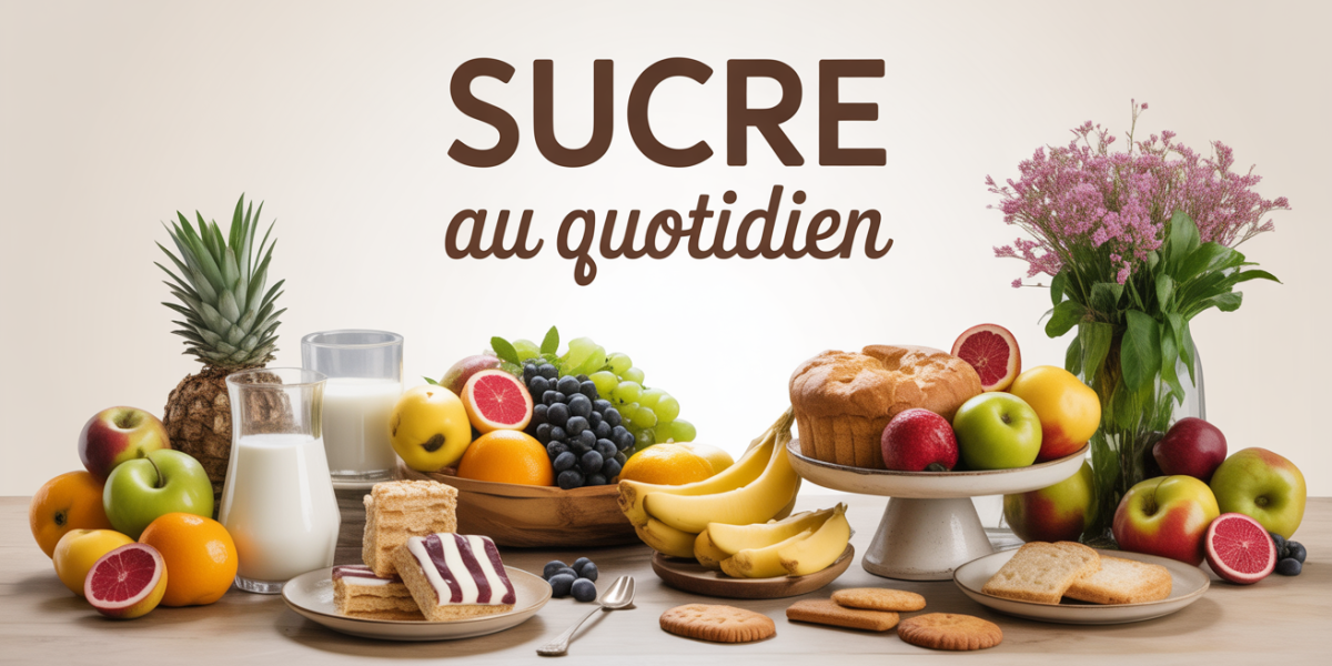 Table avec aliments du quotidien faible en sucre