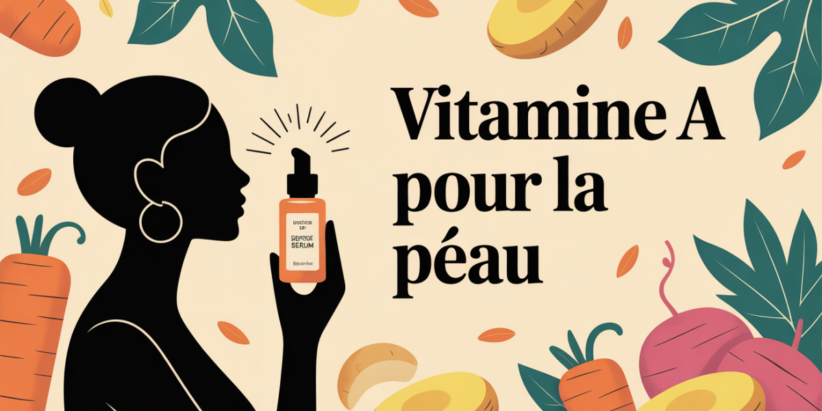 vitamine a et la peau silhouette femme et serum